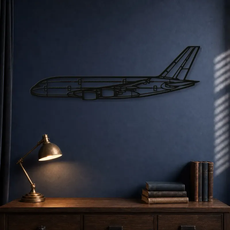 Insegna in metallo silhouette A380-800