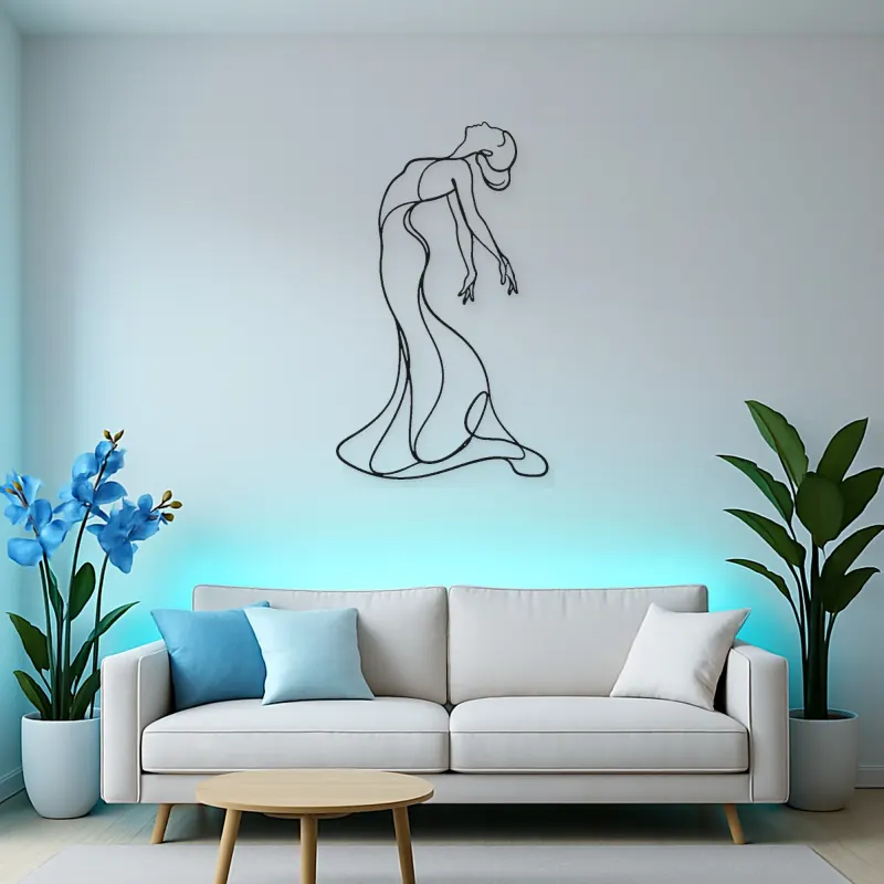 Arched Back Flow Metal Wall Art | Feminine Figure Wall Decor