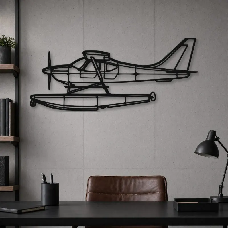 Silhouette d'avion Sportsman 2+2 en métal, Décoration murale en métal, Décor aéronautique, Décor d'aviation