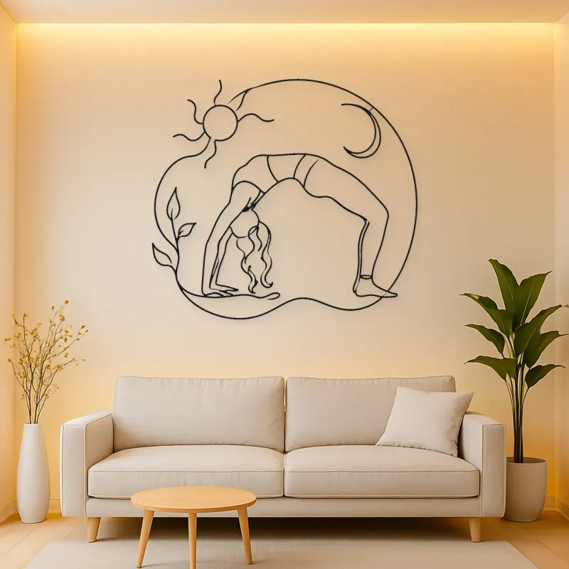 Bridge Pose Arc Metal Wall Art | Yoga and Meditation Wall Decor