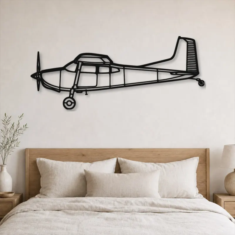 Silhouette d'avion en métal A185F Skywagon, Décoration murale aéronautique