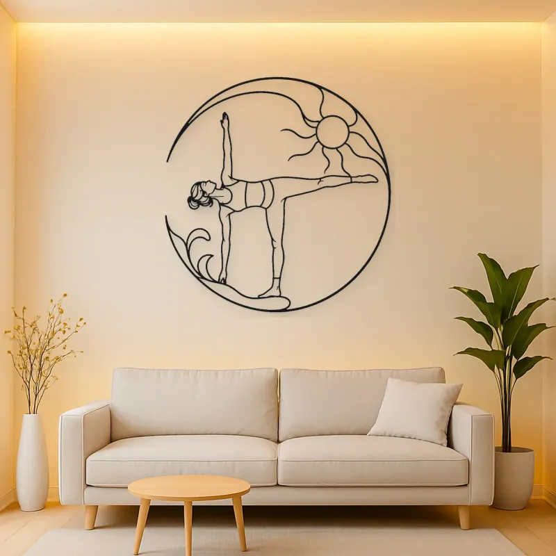 Half Moon Balance Metal Wall Art | Yoga and Meditation Wall Decor