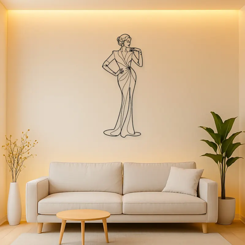 Evening Glove Pose Metal Wall Art | Fashion Figure Wall Decor