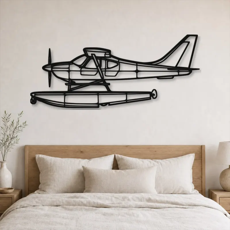 Silhouette d'avion Sportsman 2+2 en métal, Décoration murale en métal, Décor aéronautique, Décor d'aviation
