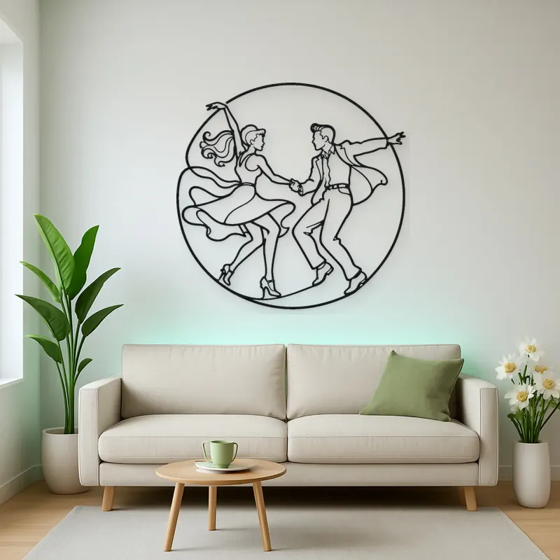 Rock and Roll Dance Metal Wall Art | Couple Dance Wall Decor