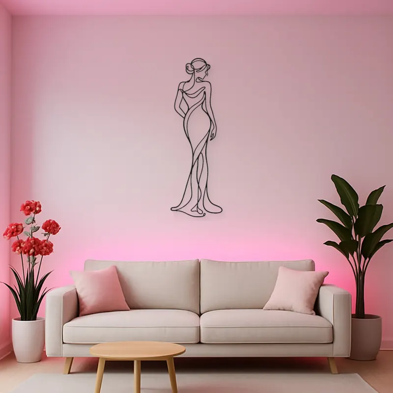Standing Contrapposto Metal Wall Art | Feminine Figure Wall Decor