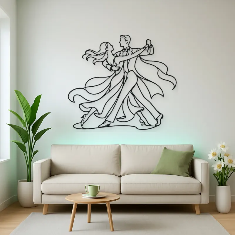 Quickstep Motion Metal Wall Art | Couple Dance Wall Decor