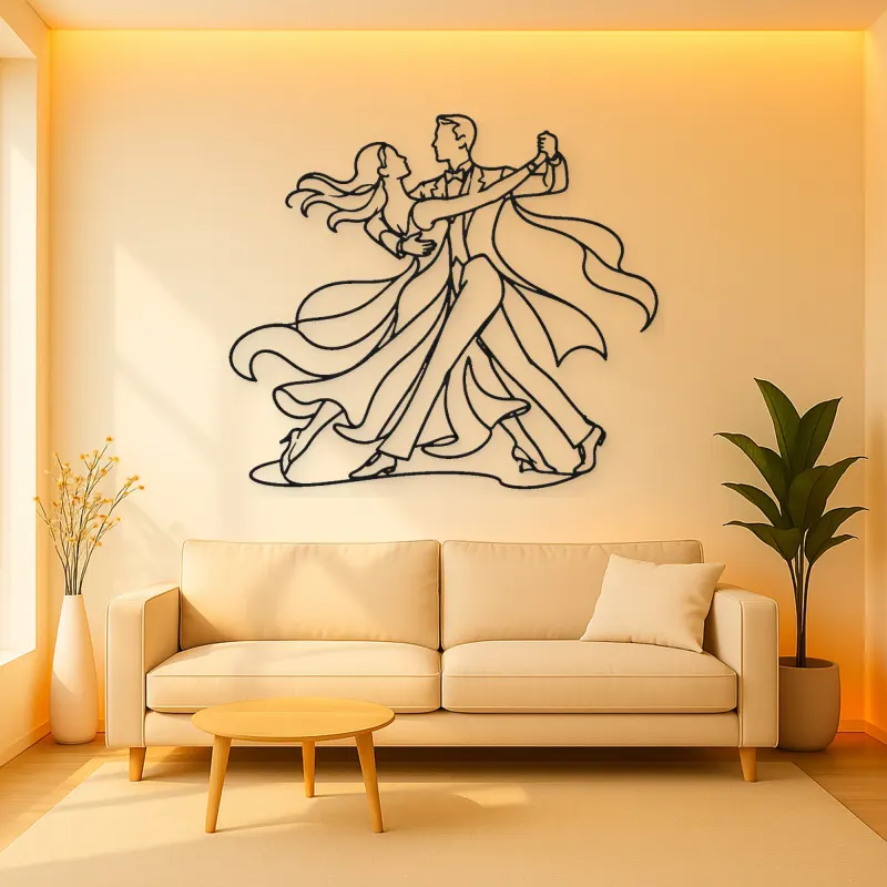 Quickstep Motion Metal Wall Art | Couple Dance Wall Decor