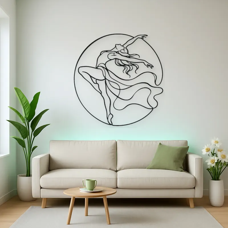 Contemporary Back Arch Metal Wall Art | Dance Silhouette Wall Decor