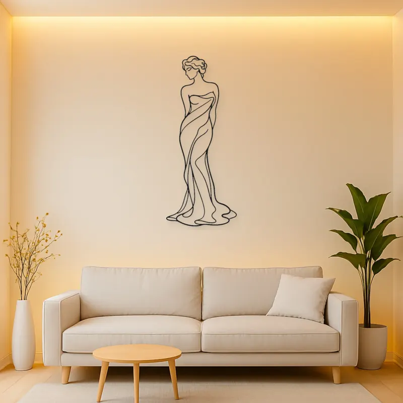 Classical Venus Line Metal Wall Art | Classical Figure Wall Decor
