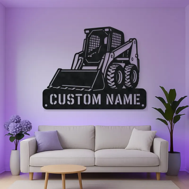 Personalized Skid Steer Loader Front Bucket Metal Wall Art