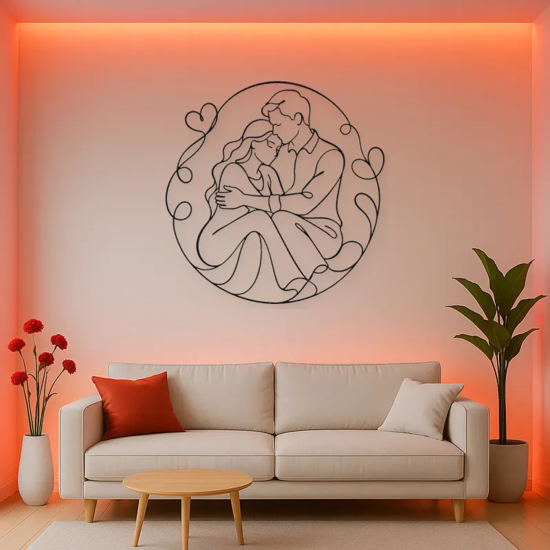 Quiet Moment Couple Metal Wall Art | Romantic Couple Decor