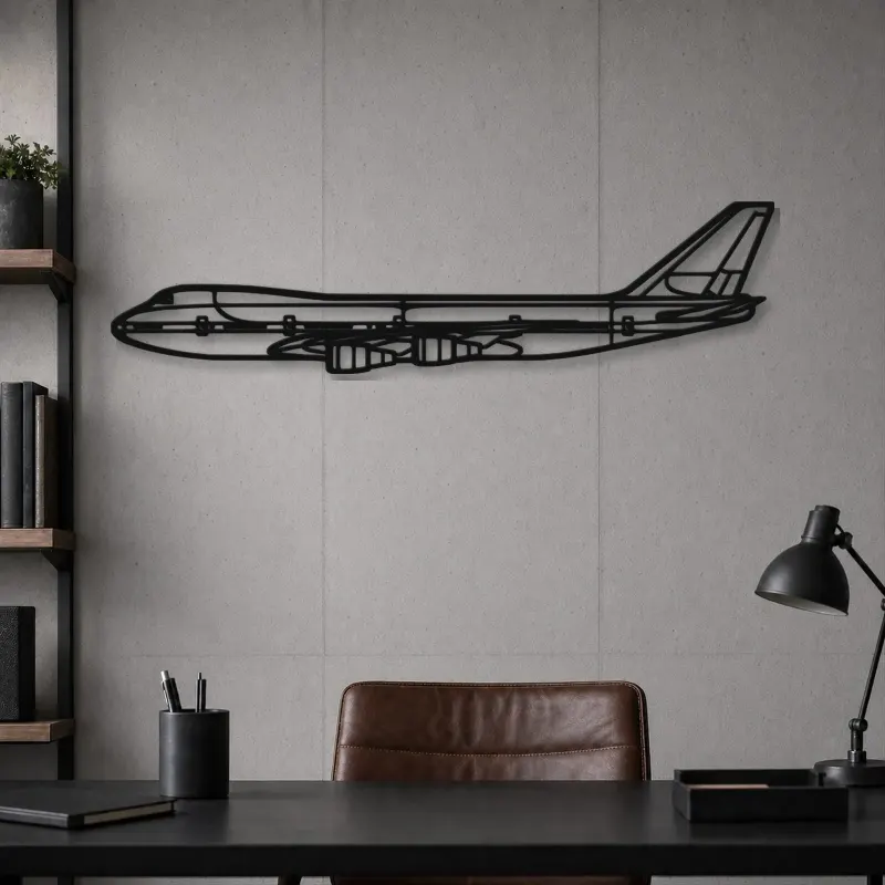 Silhouette d'avion en métal 747-200B, décoration murale en métal, décoration aéronautique, cadeau pour pilote