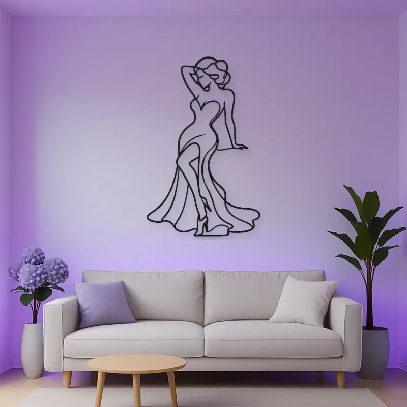 Classic Pinup Silhouette Metal Wall Art | Fashion Figure Wall Decor