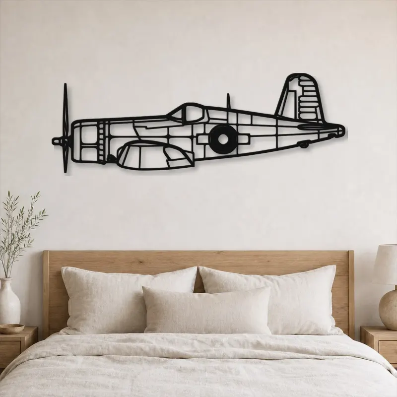 Silhouette en métal d'avion FG-1D Corsair, décoration murale en métal, décoration aéronautique, cadeau pour aviateurs