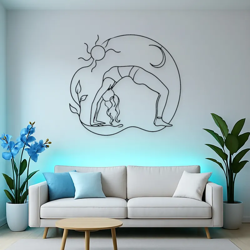 Bridge Pose Arc Metal Wall Art | Yoga and Meditation Wall Decor
