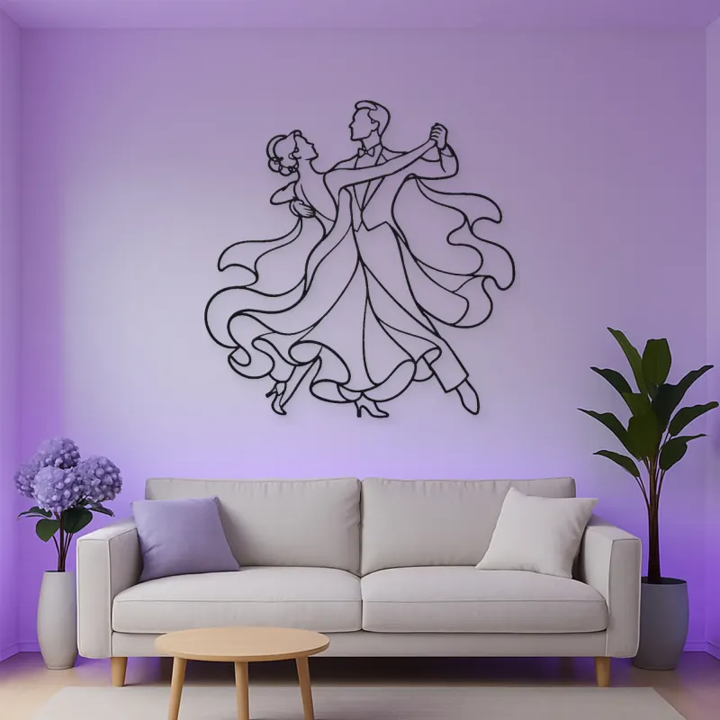 Ballroom Waltz Pair Metal Wall Art | Couple Dance Wall Decor