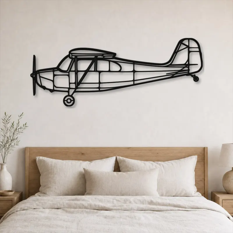 Silhouette d'avion en métal 7AC Champion, Décoration murale aéronautique