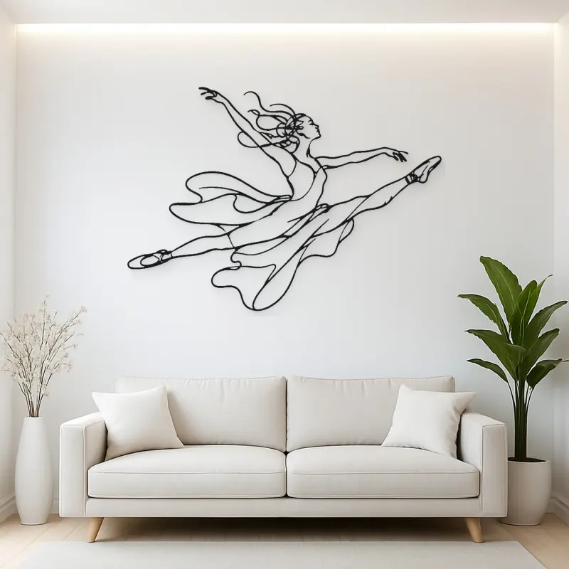 Ballet Grand Jete Metal Wall Art | Dance Silhouette Wall Decor