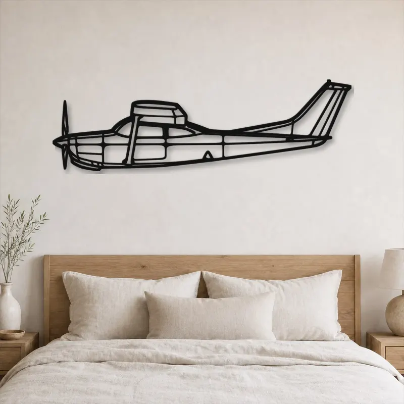 Silhouette de l'avion R182 en métal, décoration murale en métal, décoration aéronautique, décoration d'aviateur