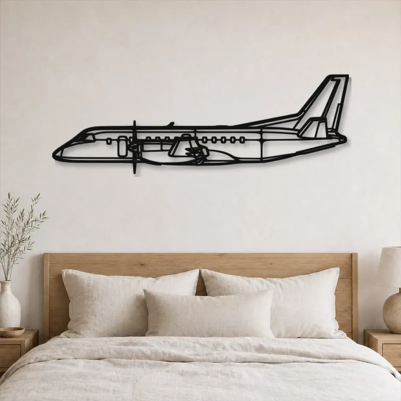 Silhouette en métal d'avion 340B Plus, décoration murale en métal, décoration aéronautique, cadeau pour pilote