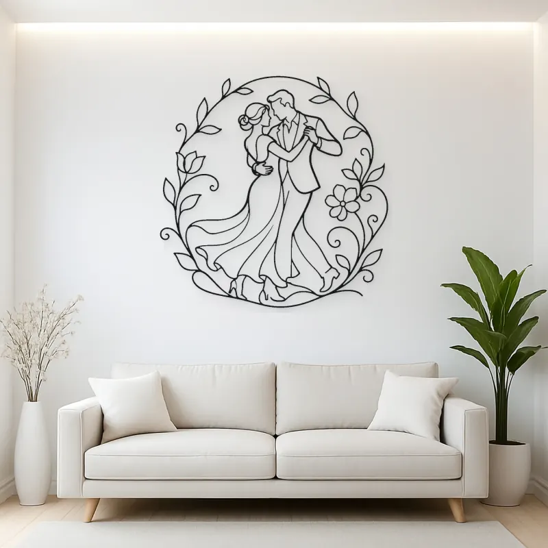 Garden Dance Pair Metal Wall Art | Romantic Couple Decor