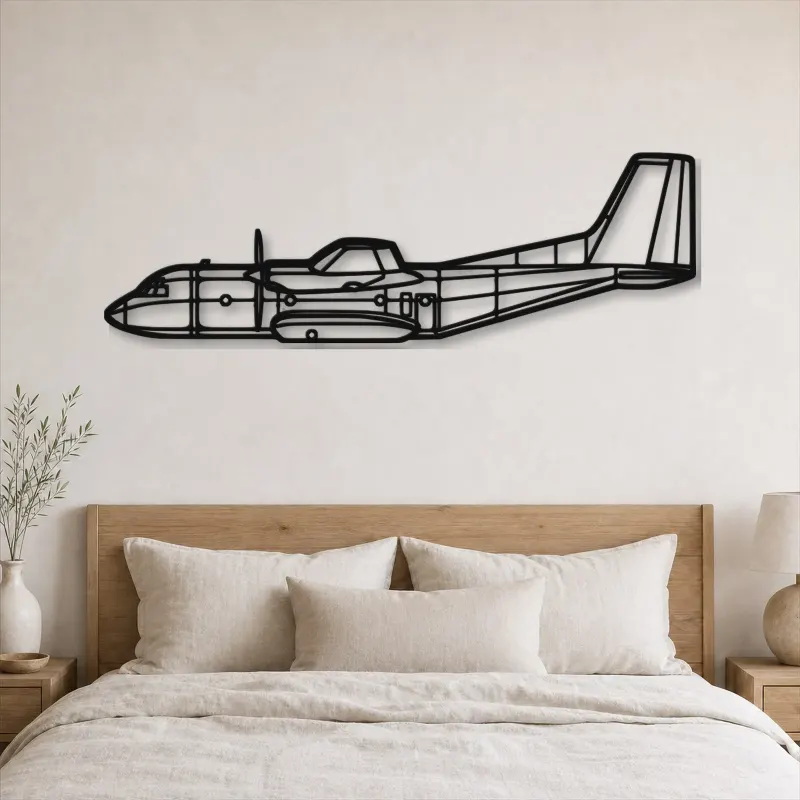 Silhouette d'avion C-160 en métal, Décoration murale en métal, Décor aéronautique, Décor d'aviation