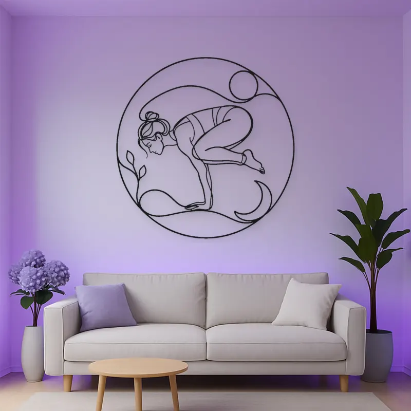 Crow Pose Balance Metal Wall Art | Yoga and Meditation Wall Decor