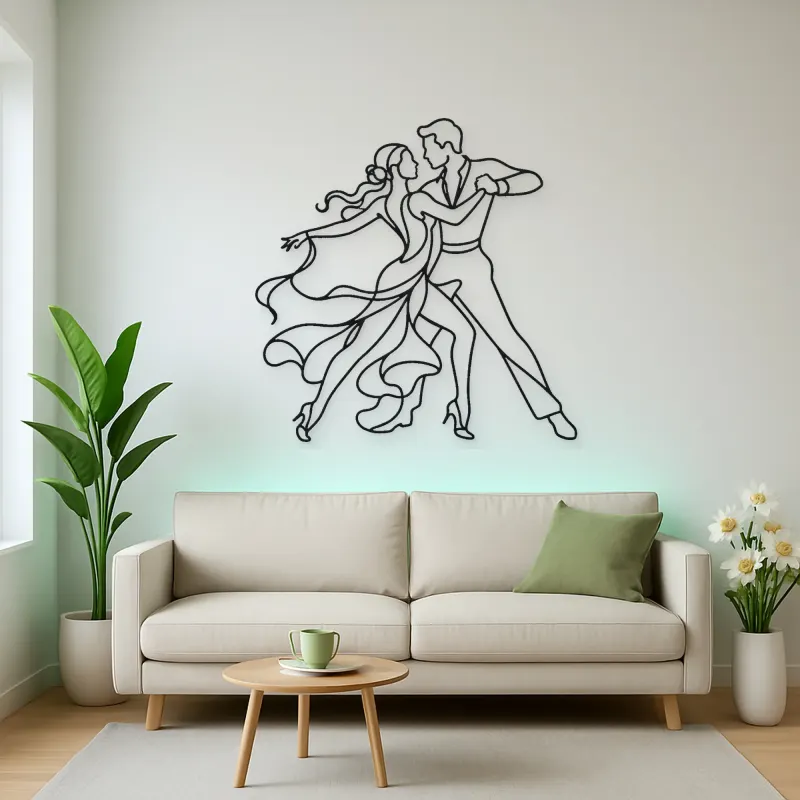 Rumba Body Line Metal Wall Art | Couple Dance Wall Decor