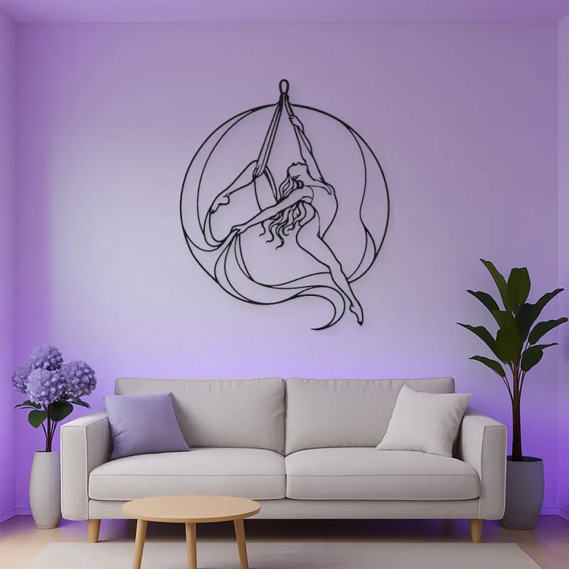 Aerial Silk Dancer Metal Wall Art | Aerial Dance Wall Decor