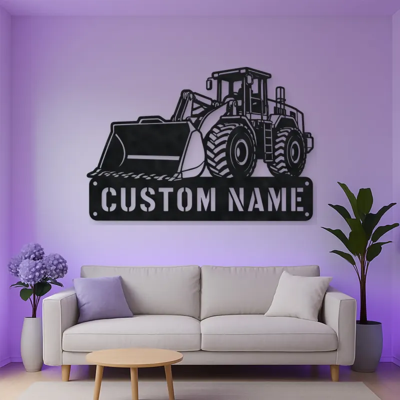 Personalized Heavy Wheel Loader Oversized Bucket Metal Wall Art