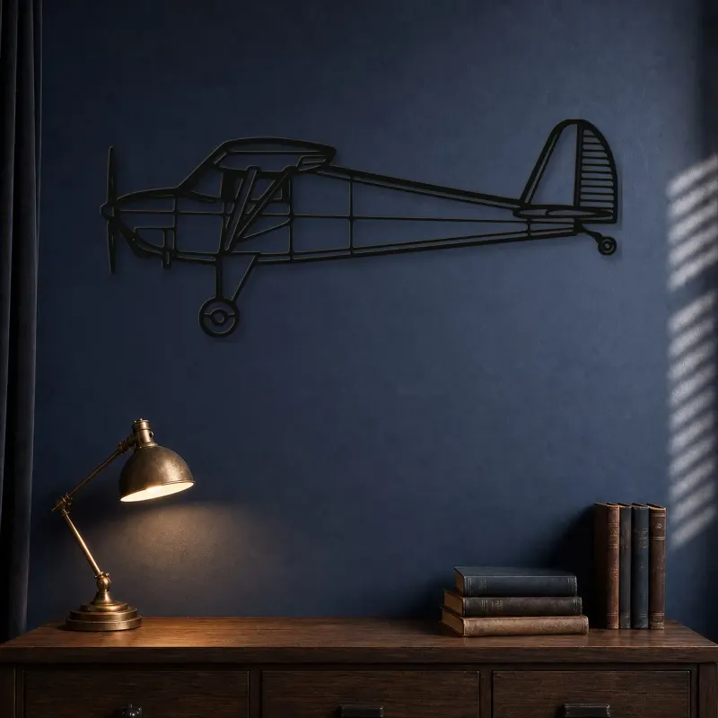 Silhouette en métal d'avion Luscombe 8A, décoration murale en métal, décoration aéronautique, décoration d'aviation