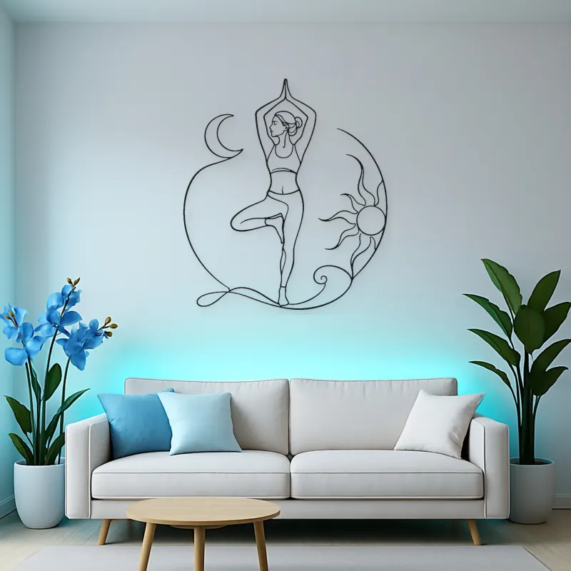 Tree Pose Balance Metal Wall Art | Yoga and Meditation Wall Decor