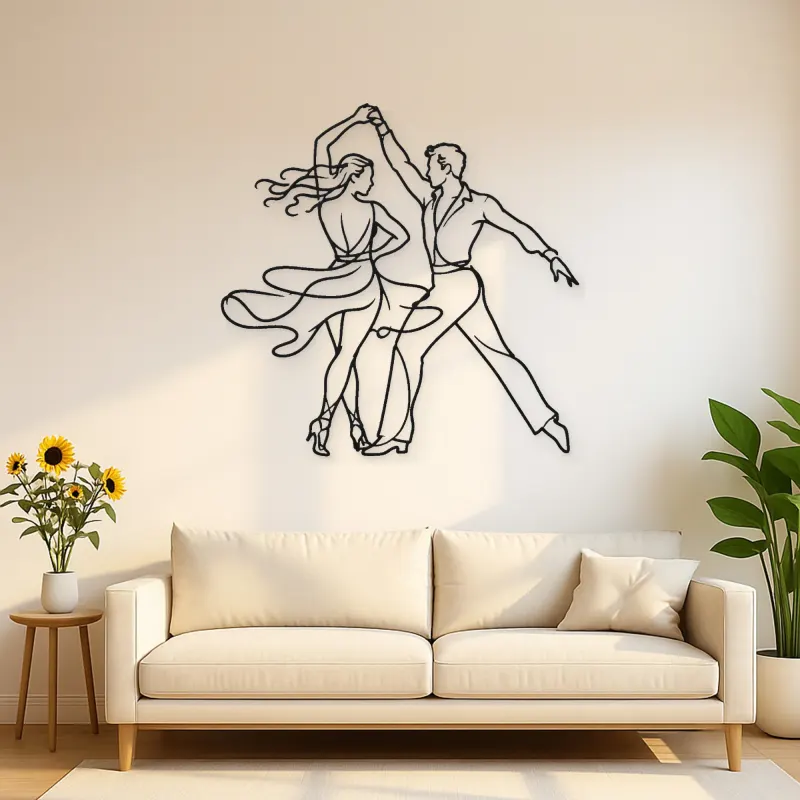 Salsa Couple Spin Metal Wall Art | Couple Dance Wall Decor