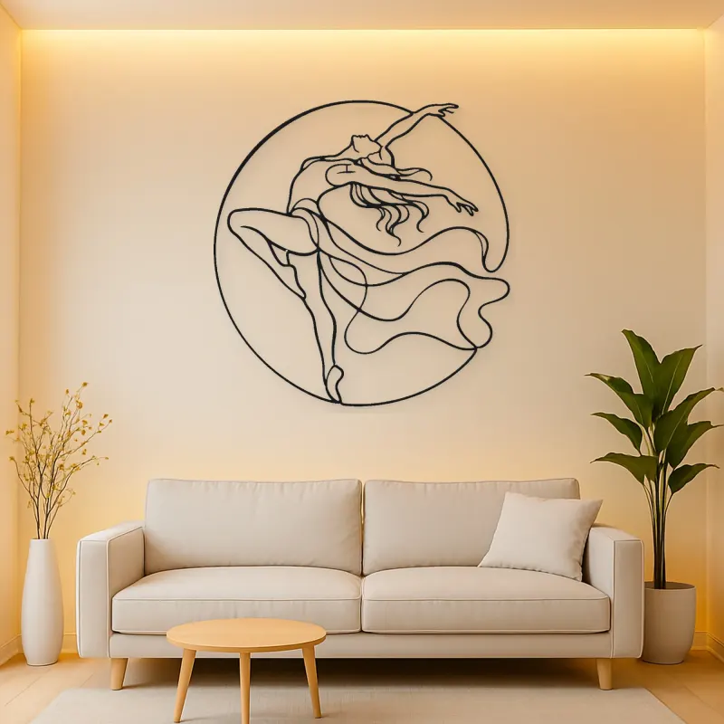 Contemporary Back Arch Metal Wall Art | Dance Silhouette Wall Decor
