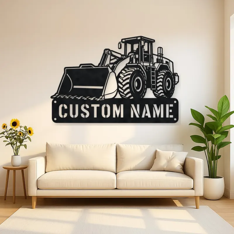 Personalized Heavy Wheel Loader Oversized Bucket Metal Wall Art