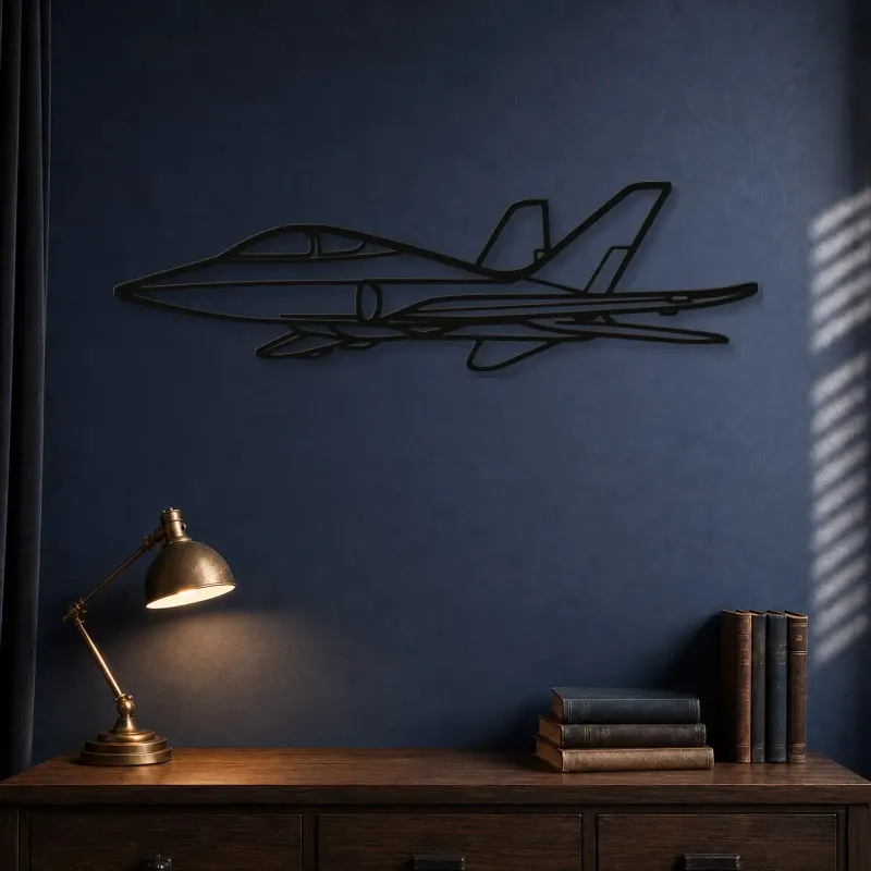 Insegna in metallo silhouette aereo Super Scorpion, Silhouette aereo in metallo, Decorazione parete aviazione, Decorazione per aviatori