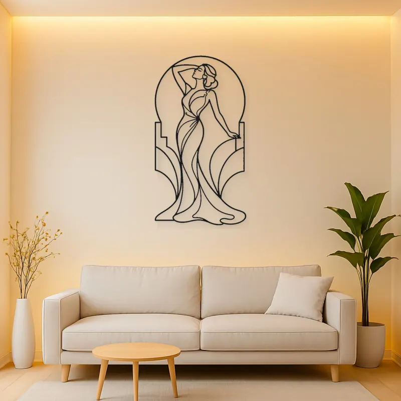 Art Deco Muse Metal Wall Art | Fashion Figure Wall Decor