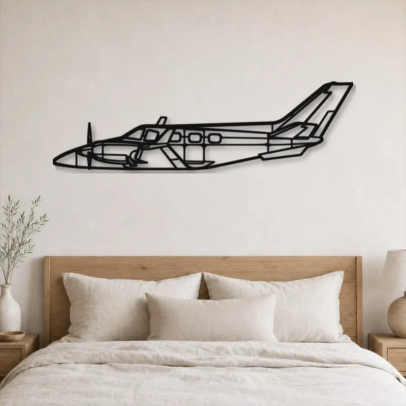 Silhouette d'avion B60 Duke en métal, Décoration murale en métal, Décor aéronautique, Cadeau pour aviateur