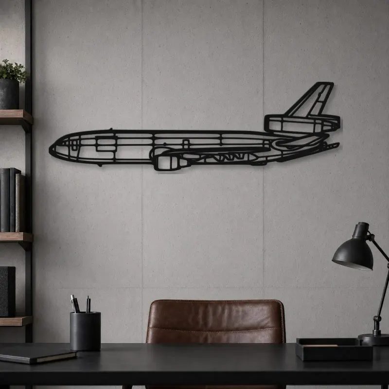 Insegna in metallo silhouette aereo KC-10 Extender, Silhouette aereo in metallo, Decorazione parete aviazione, Decorazione per aviatori