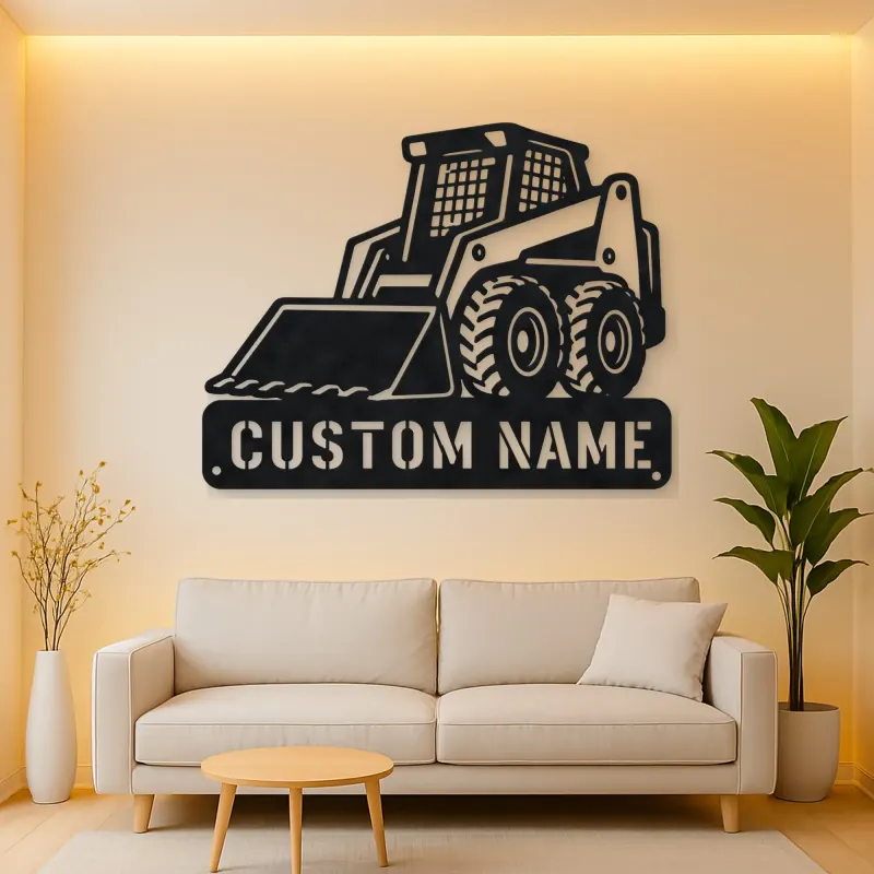 Personalized Compact Skid Steer Loader Metal Wall Art