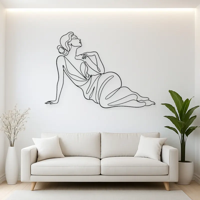 Reclining Fashion Muse Metal Wall Art | Fashion Figure Wall Decor