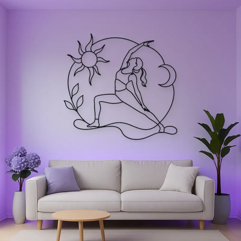 Reverse Warrior Arc Metal Wall Art | Yoga and Meditation Wall Decor