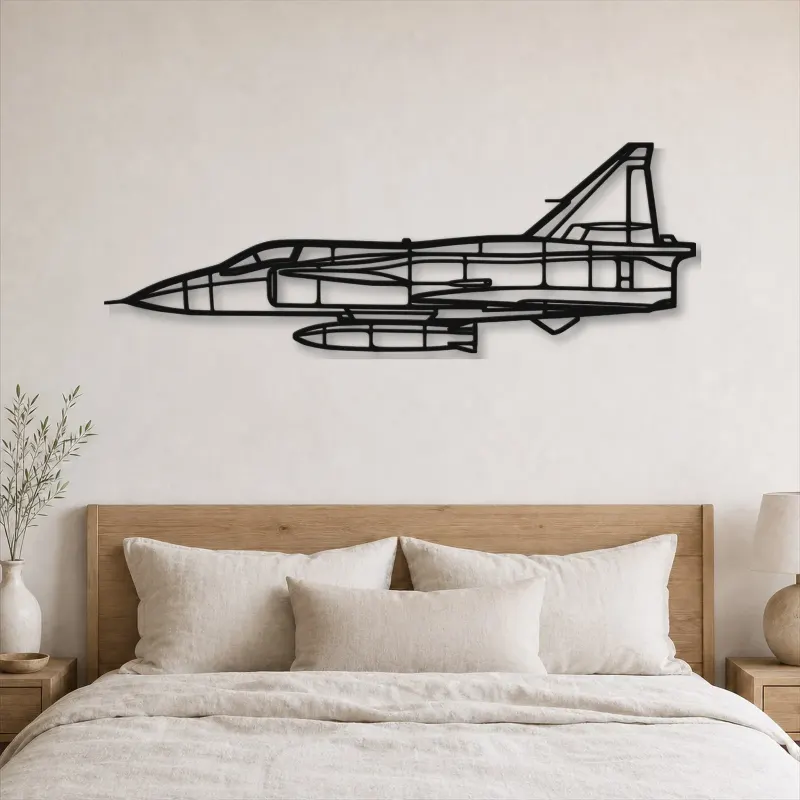 Silhouette en métal d'avion de chasse JA37 C Viggen, Décoration murale en métal, Décor aéronautique, Décor d'aviation