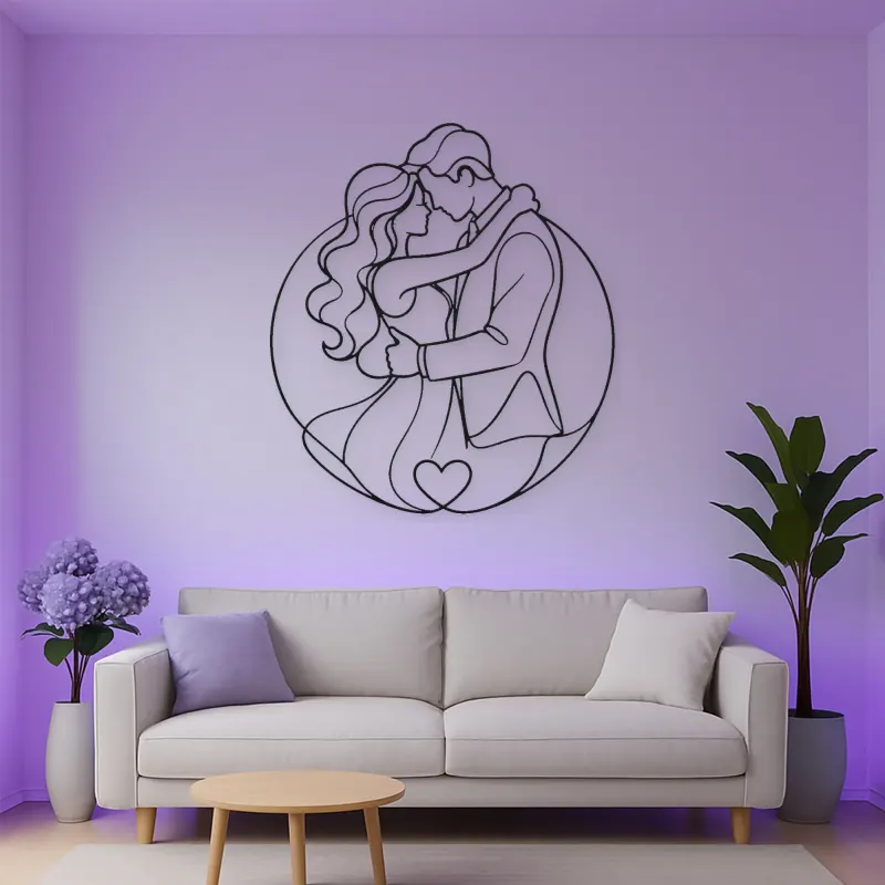 Promise Ring Couple Metal Wall Art | Romantic Couple Decor