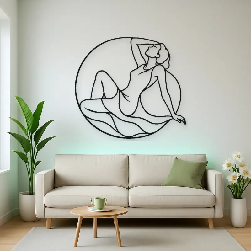 Reclining Curve Muse Metal Wall Art | Feminine Figure Wall Decor