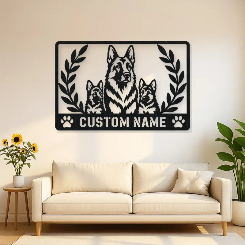 Personalized German Shepherd Family Metal Wall Art