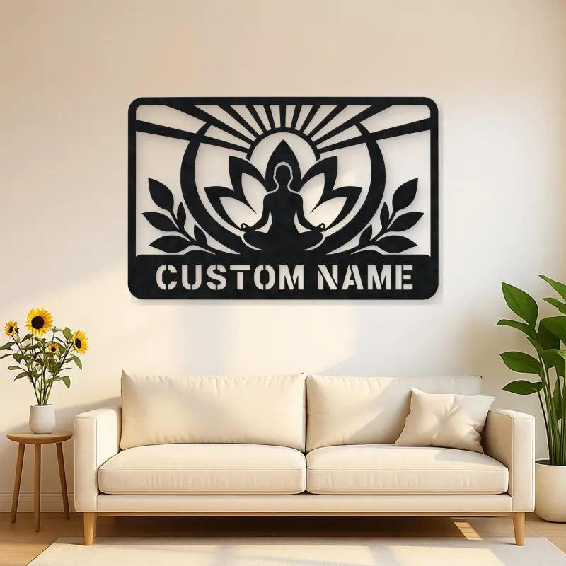 Personalized Meditation Lotus Metal Wall Art