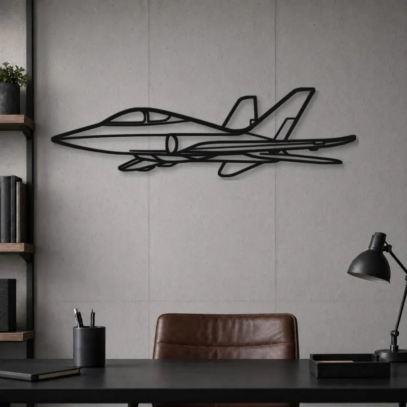 Insegna in metallo silhouette aereo Super Scorpion, Silhouette aereo in metallo, Decorazione parete aviazione, Decorazione per aviatori