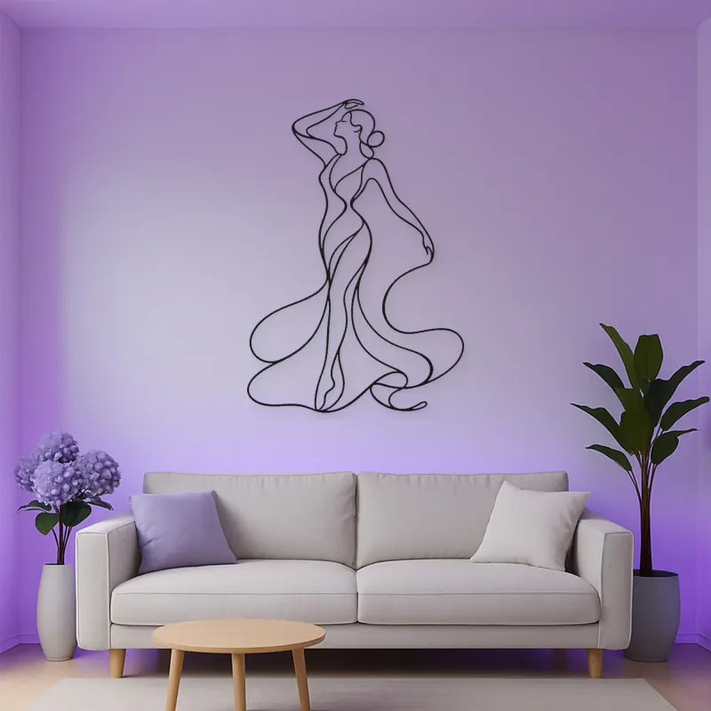 Ribbon Body Flow Metal Wall Art | Feminine Figure Wall Decor